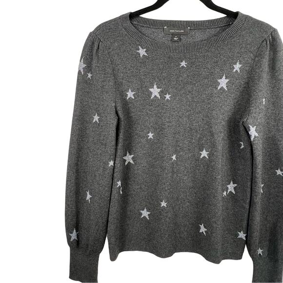 Ann Taylor Gray Star Pattern Sweater - Picture 4 of 10